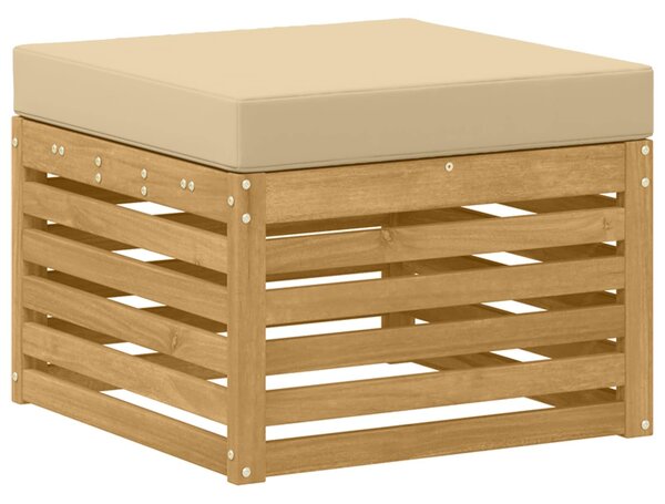 VidaXL Kültéri kanapé szett 6 pcs Fehér és Bézs 59 x 59 x 37 cm