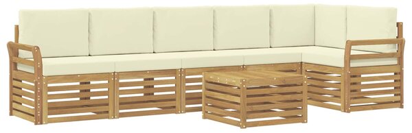 VidaXL Kültéri kanapé szett 7 pcs Fehér és Krém színű 59 x 59 x 37 cm