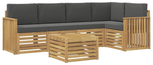 VidaXL Kültéri kanapé szett 6 pcs Fehér és Antracitszürke