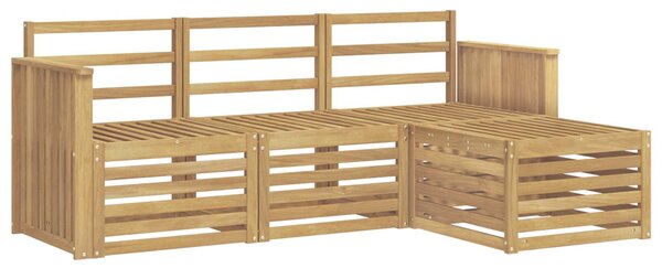VidaXL Kültéri kanapé szett 4 pcs Fehér 189,5 x 122,5 x 73 cm