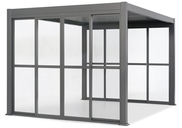 Lagos 3x3 3x3 szabadon álló terasz pergola kétoldali ajtóval Garden Point antracit
