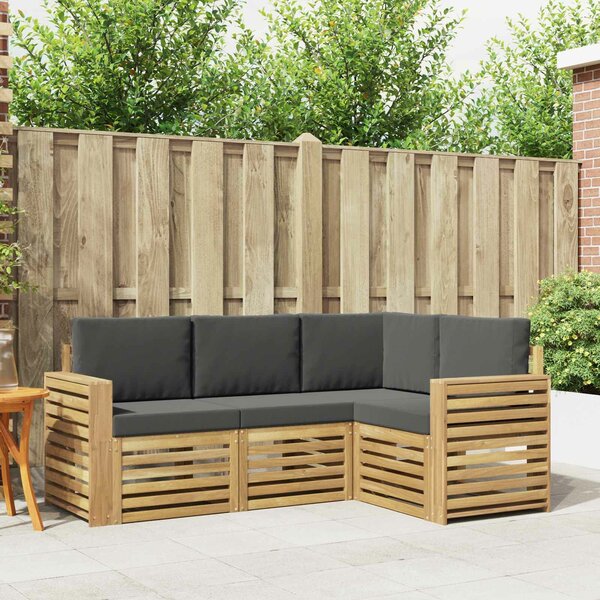 VidaXL Ülőgarnitúrák 4 pcs Fehér és Antracitszürke 191 x 132,5 x 73 cm