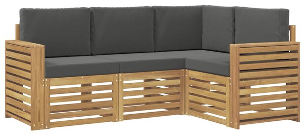 VidaXL Ülőgarnitúrák 4 pcs Fehér és Antracitszürke 191 x 132,5 x 73 cm