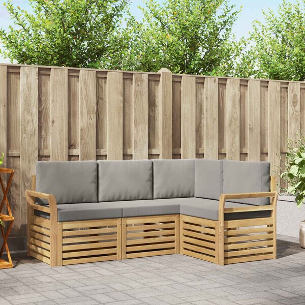 VidaXL Ülőgarnitúrák 4 pcs Fehér és Világosszürke 190 x 130,5 x 73 cm