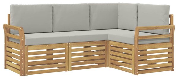 VidaXL Ülőgarnitúrák 4 pcs Fehér és Világosszürke 190 x 130,5 x 73 cm