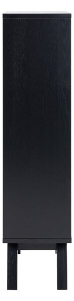 Fekete tálalószekrény tölgyfa dekorral 72x145 cm A-Line – Actona