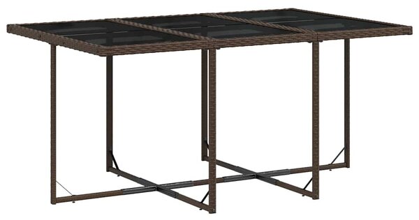 7 részes barna polyrattan kerti étkezőgarnitúra párnával