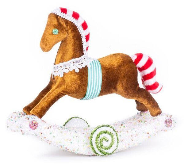 Dekoráció MagicHome Karácsony, Candy Line mézeskalács hintaló, 30x12x26 cm