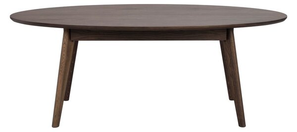 Sötétbarna dohányzóasztal tölgyfa dekorral 65x130 cm Yumi – Rowico