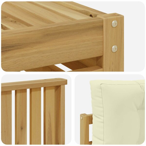 VidaXL Kültéri kanapé szett 5 pcs Fehér és Krém színű 79 x 79 x 37 cm