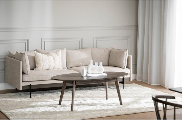 Sötétbarna dohányzóasztal tölgyfa dekorral 65x130 cm Yumi – Rowico