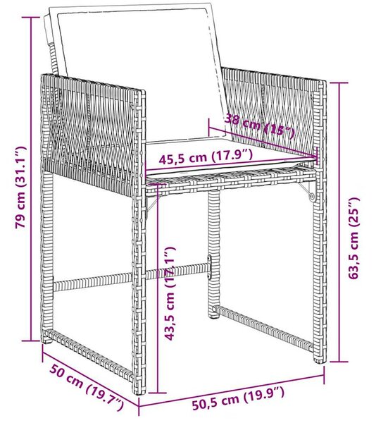 11 részes barna polyrattan kerti ülőgarnitúra párnákkal