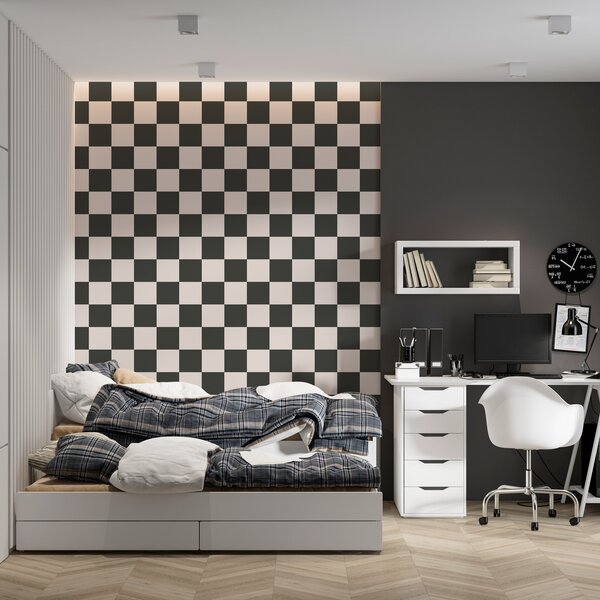 Fotótapéta Fekete-fehér kockás minta, Modern fotótapéta, Modern fotótapéta, w01922 - Muralas.hu