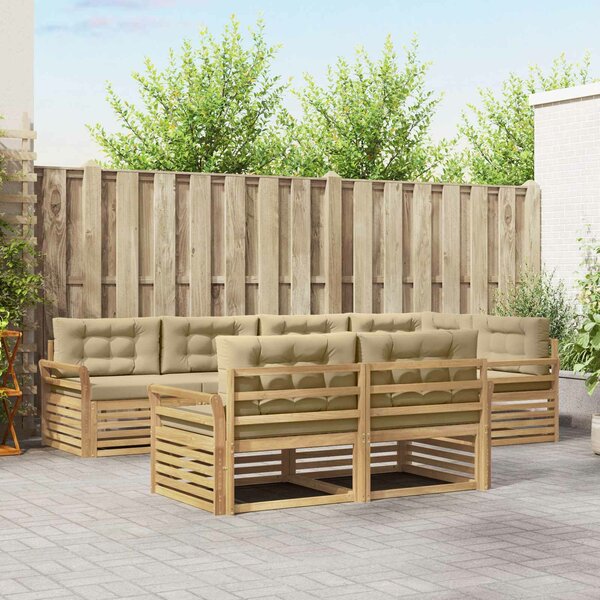 VidaXL Kültéri kanapé szett 7 pcs Fehér és Bézs 329 x 170,5 x 73 cm
