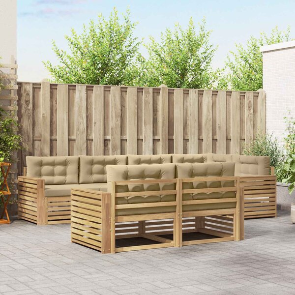 VidaXL Kültéri kanapé szett 7 pcs Fehér és Bézs 331 x 172,5 x 73 cm