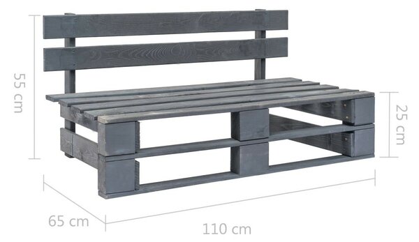 VidaXL Szürke Fa Raklappad - Kerti Pad - 110x65x55 cm