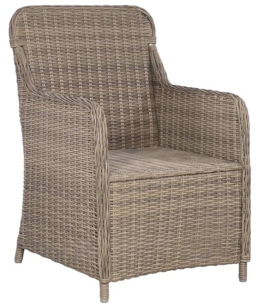 VidaXL 3 darabos barna polyrattan bisztrószett párnákkal