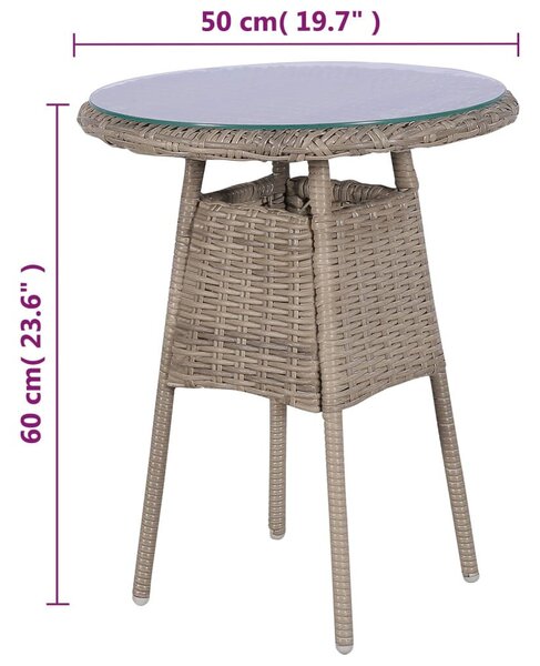 VidaXL 3 darabos barna polyrattan bisztrószett párnákkal