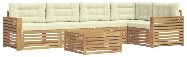VidaXL Kültéri kanapé szett 6 pcs Fehér és Krém színű 79 x 79 x 37 cm