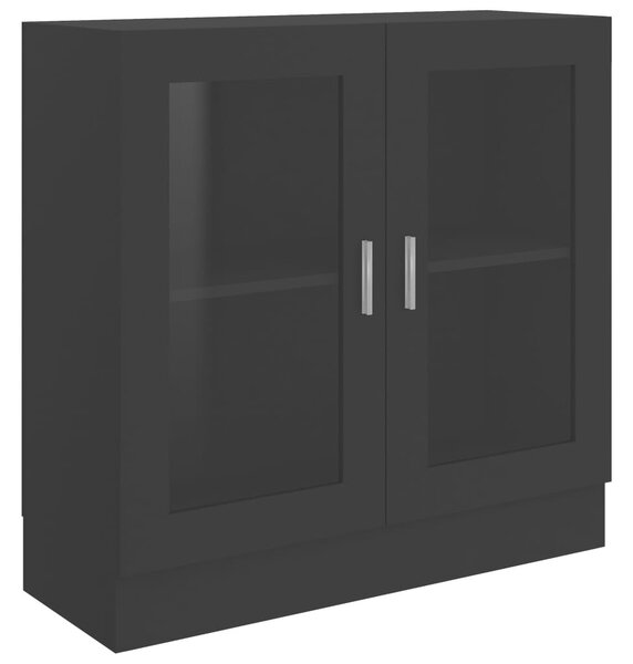 VidaXL fekete szerelt fa vitrinszekrény 82,5 x 30,5 x 80 cm
