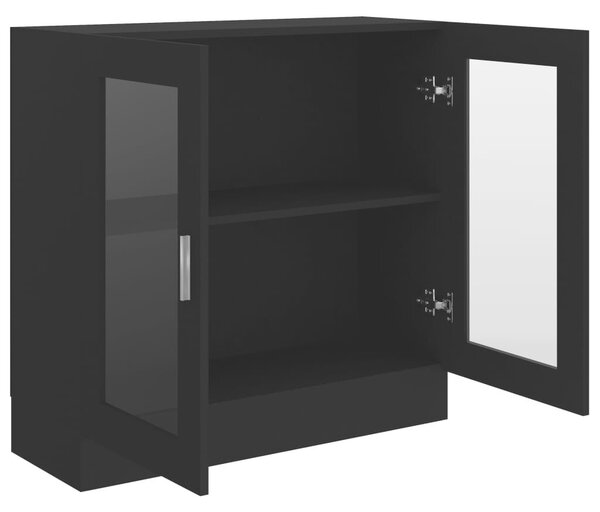 VidaXL fekete szerelt fa vitrinszekrény 82,5 x 30,5 x 80 cm