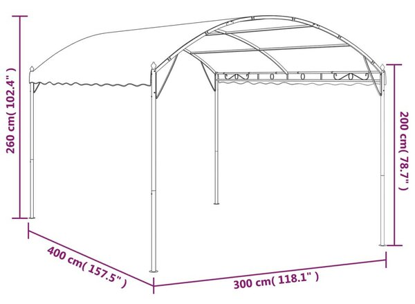 VidaXL Napellenző Pavilon - 3x4m - Antracitszürke