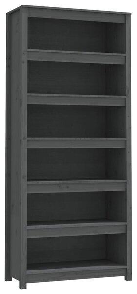 VidaXL szürke tömör fenyőfa könyvszekrény 80x35x183 cm