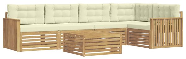 VidaXL Kültéri kanapé szett 6 pcs Fehér és Krém színű 79 x 79 x 37 cm