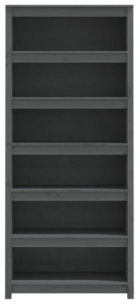 VidaXL szürke tömör fenyőfa könyvszekrény 80x35x183 cm