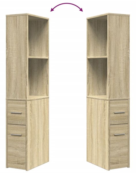 VidaXL Fürdőszobaszekrény - Fa - Keskeny - 135cm