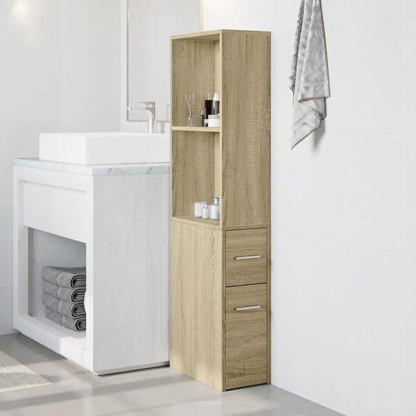 VidaXL Fürdőszobaszekrény - Fa - Keskeny - 135cm
