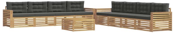 VidaXL Kültéri kanapé szett 9 pcs Fehér és Antracitszürke
