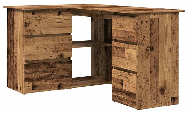 VidaXL sarokasztal Régi fa 145x100x76 cm Gépelt fa