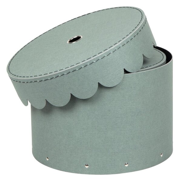 Kékeszöld fedeles karton tárolódoboz szett 2 db-os ø 26x17,5 cm Wilma Canvas Paper Laminate – Bigso