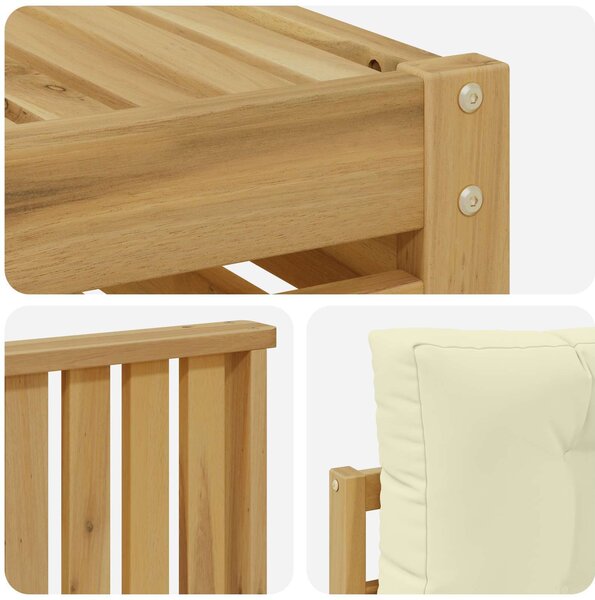 VidaXL Kültéri kanapé szett 4 pcs Fehér és Krém színű