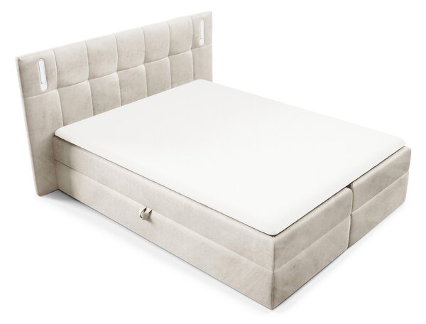 Wilsondo DANCER kárpitozott boxspring ágy fedőmatraccal - krémszínű Méret: 200x200
