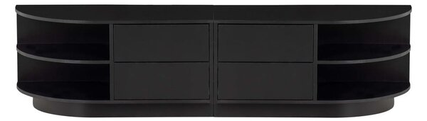Fekete borovi fenyő moduláris TV-állvány 156x40 cm Finca – WOOOD