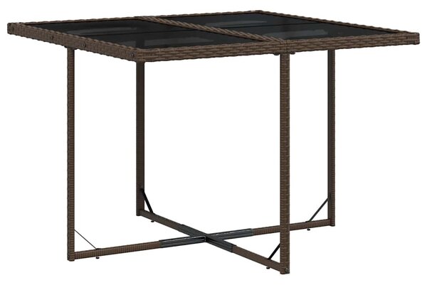 5 részes barna polyrattan kerti étkezőgarnitúra párnákkal