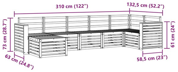 VidaXL Kültéri kanapé szett 7 pcs Fehér