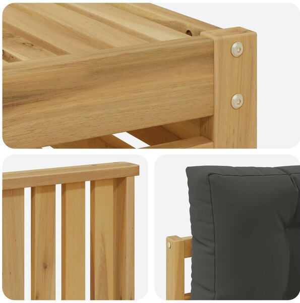 VidaXL Kültéri kanapé szett 6 pcs Fehér és Antracitszürke