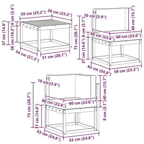 VidaXL Kültéri kanapé szett 6 pcs