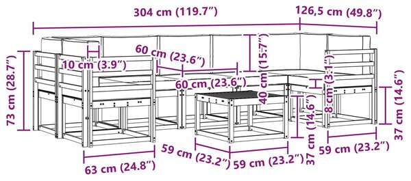 VidaXL Kültéri kanapé szett 6 pcs