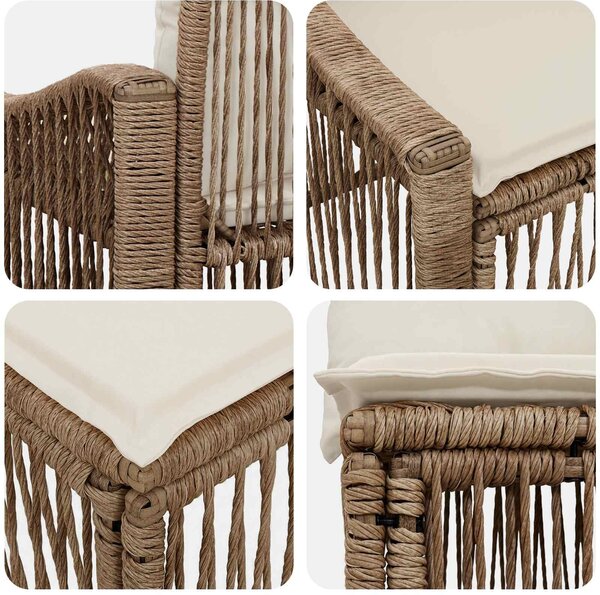 VidaXL Kerti Kanapé Szett 5 pcs Bézs polirattan