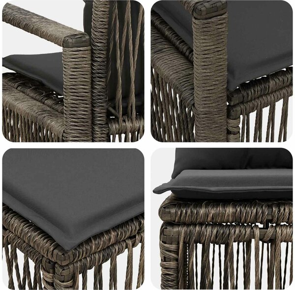 VidaXL Kerti Kanapé Szett 7 pcs Szürke polirattan