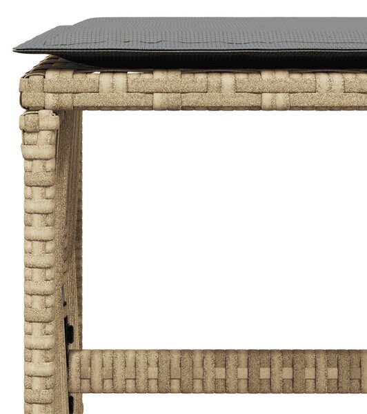 11részes vegyes bézs polyrattan kerti étkezőgarnitúra párnákkal