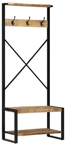 VidaXL tömör nyers mangófa ruhatartó állvány 80x40x190 cm