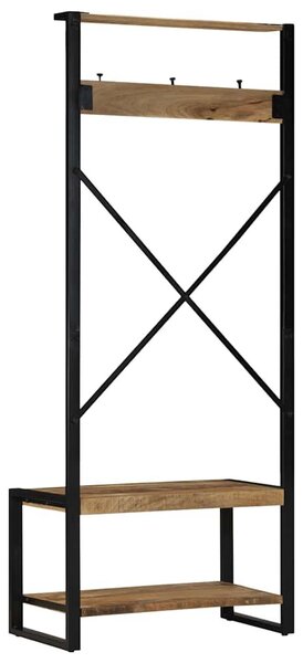 VidaXL tömör nyers mangófa ruhatartó állvány 80x40x190 cm