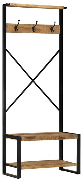VidaXL tömör nyers mangófa ruhatartó állvány 80x40x190 cm