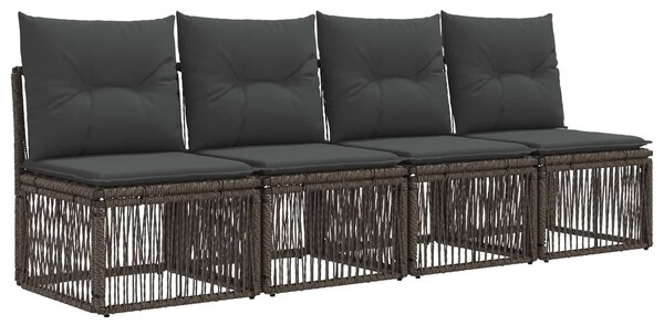 VidaXL Kerti Kanapé Szett 10 pcs Szürke polirattan