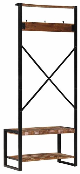 VidaXL tömör újrahasznosított fa ruhatartó állvány 80x40x190 cm